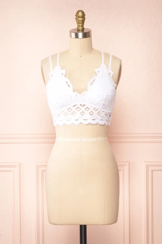 Women's Everyday Wear Lingerie Niken White | Lace Bralette