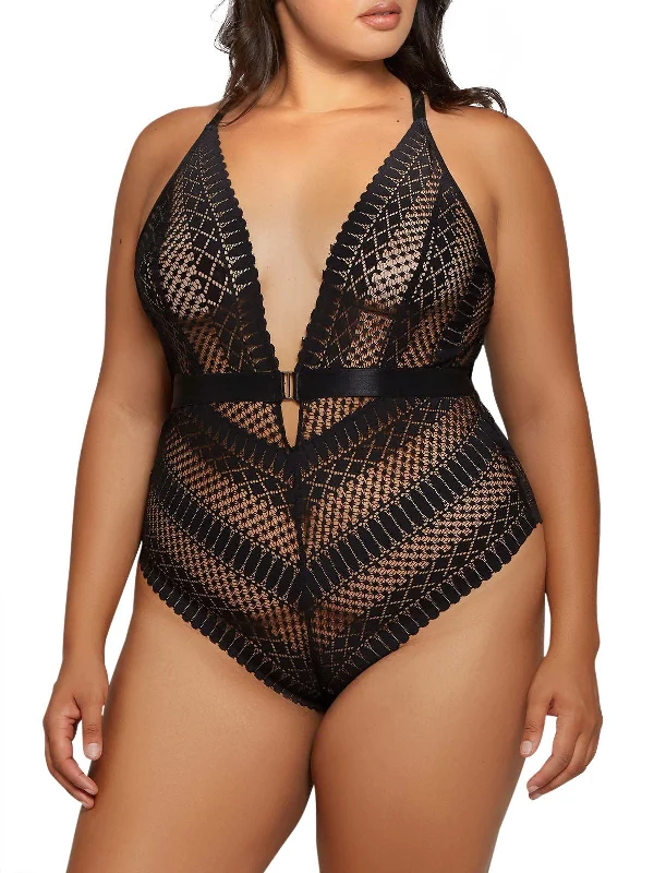 Women's Satin Sleepwear Lingerie Women's Hazel Plus Size Teddy
