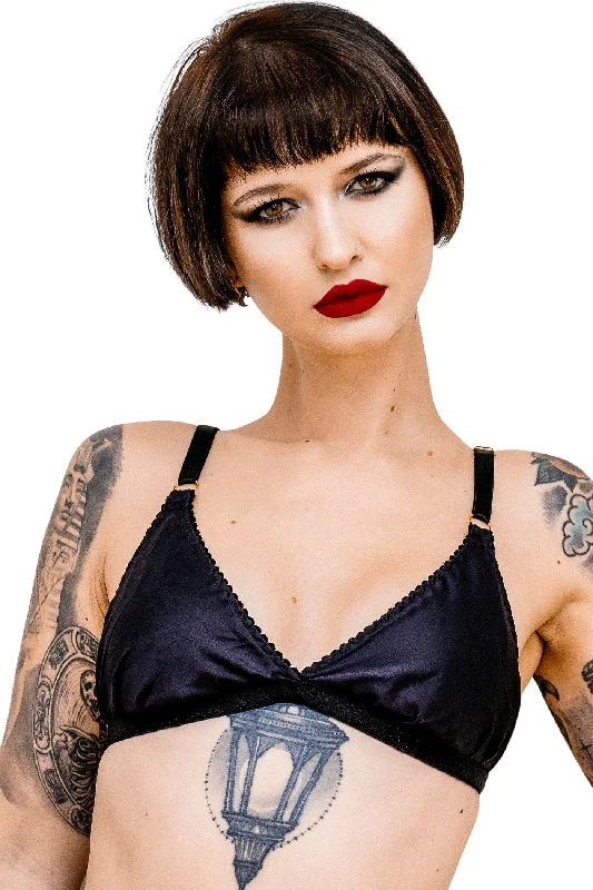 Women's Satin Sleepwear Lingerie ARAYA bamboo silk triangle bra
