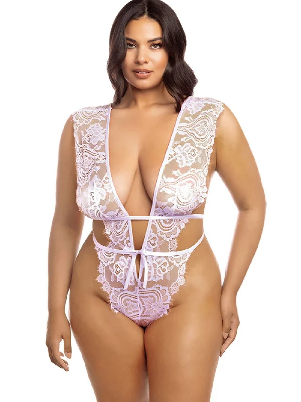Women's Bridal Lingerie Collection Curvy Imani Eyelash Lace Teddy