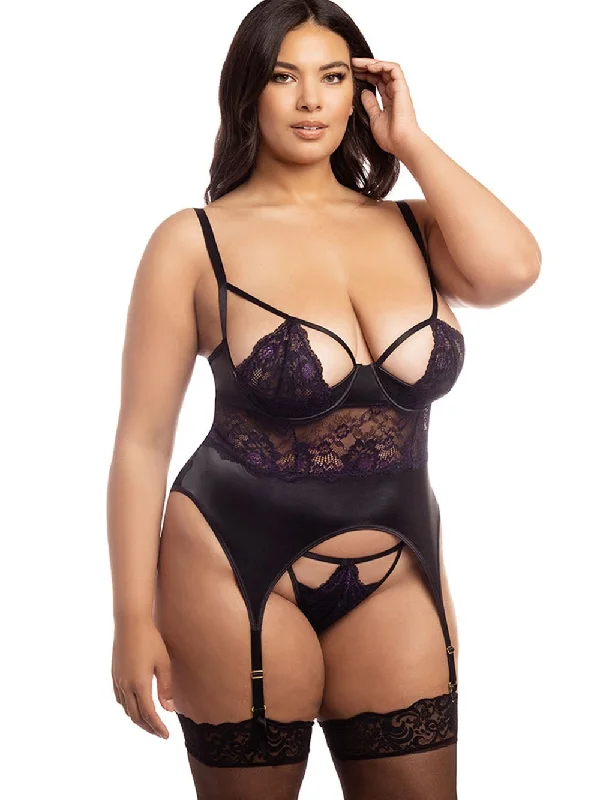 Plus Size Lace Lingerie for Women Curvy Demi Lace Merry Widow Sets