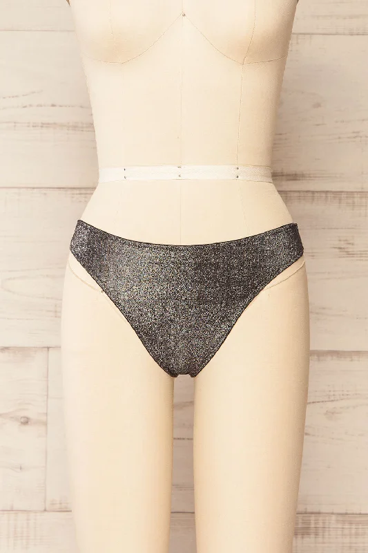 Women's Tummy Control Lingerie Kurtain | 2-Pack Silver Glitter Underwear