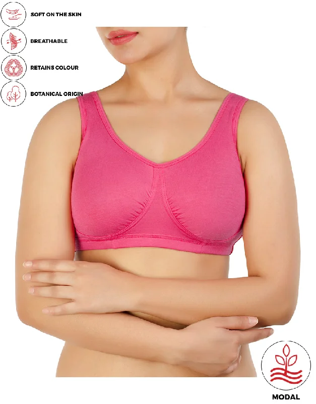 eco - friendly material women nursing bra DOUBLE LAYERED MODAL STAY AT HOME / MATERNITY / SLEEP BRA-GEORGIA PEACH