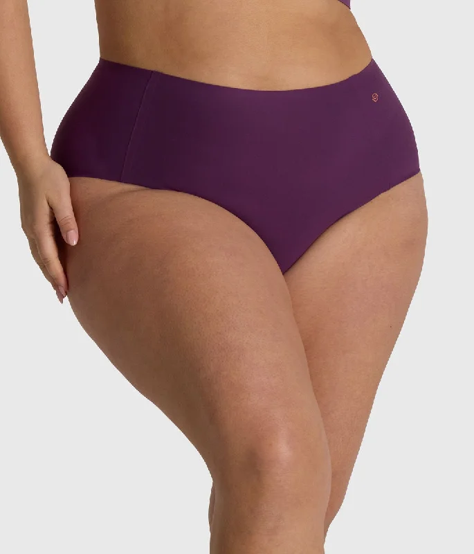 Evelyn & Bobbie High Waisted Retro Plum Bikini Panty