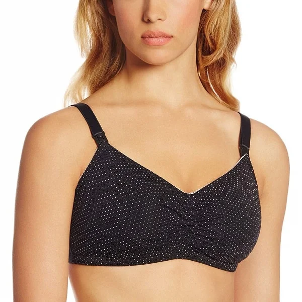 convertible women nursing bra with different styles Royce Blossom Black Wireless Nursing Bra 1018
