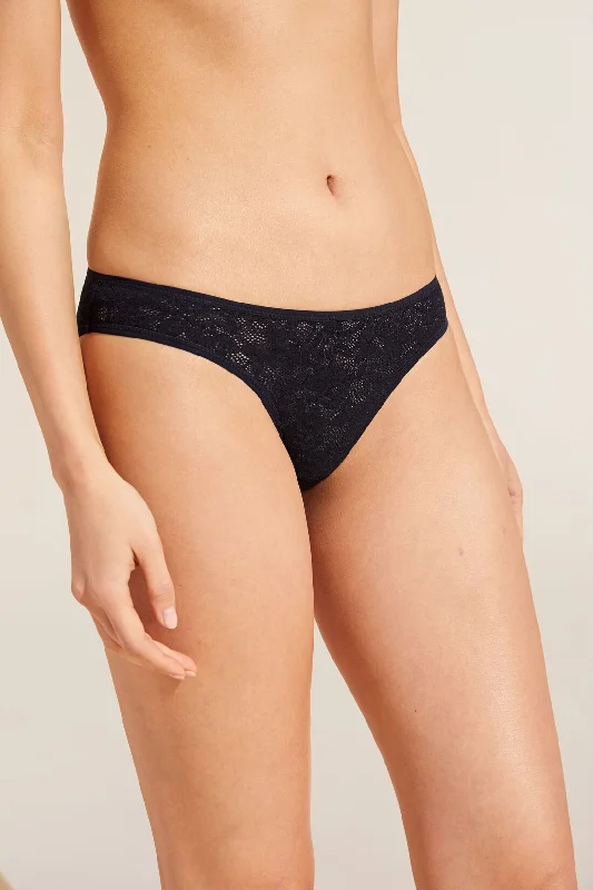 Vintage Inspired Lingerie for Women  Soft Stretch Recycled Lace High Leg Brief