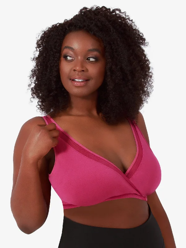 lace trim women nursing bra for a feminine touch The Charlene - Seamless Comfort Crossover with Mesh lace trim women nursing bra for a feminine touch The Charlene - Seamless Comfort Crossover with Mesh