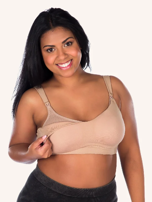 hypoallergenic women nursing bra for sensitive skin The Natalie -  Cotton Wirefree Nursing Sports Bra