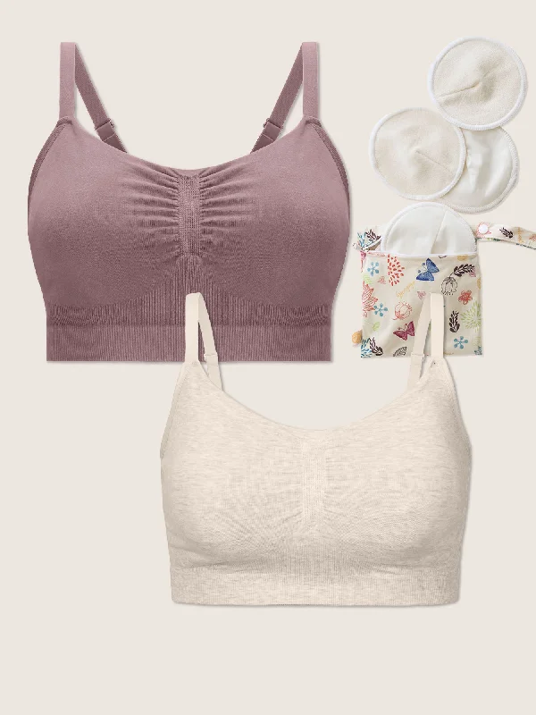 padded moisture wicking women nursing bra The Pump, Sleep, Repeat™ Bundle