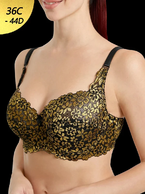 Bra with a push - up insert for extra cleavage on demand Floral Embroidered Underwire Patchwork Transparent Breathable Comfy Bras Bra with a push - up insert for extra cleavage on demand Floral Embroidered Underwire Patchwork Transparent Breathable Comfy Bras