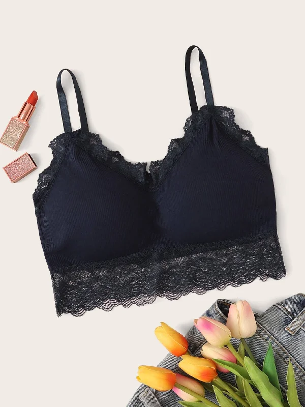 Maternity bras for expectant mothers' changing needs​ Floral Lace Rib Bralette