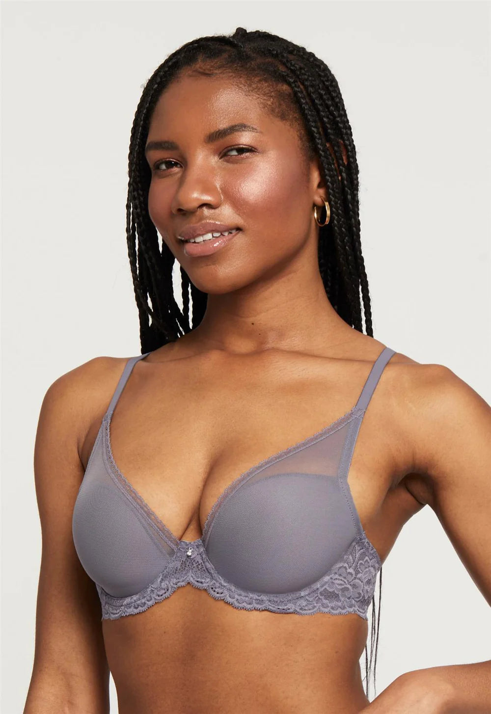 Bra with a matte finish for a more subdued appearance Montelle 9314 Mystique Plunge Bra in Crystal Grey Bra with a matte finish for a more subdued appearance Montelle 9314 Mystique Plunge Bra in Crystal Grey