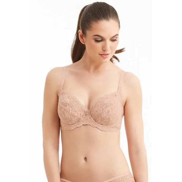 Bra with a detachable strap for easy washing MONTELLE 9323 DIVINE LACE FULL COVERAGE BRA IN SAND Bra with a detachable strap for easy washing MONTELLE 9323 DIVINE LACE FULL COVERAGE BRA IN SAND