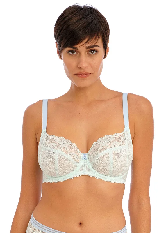 Bra with a plus - size front - closure for easy access Offbeat Side Support In Pure Water - Freya Bra with a plus - size front - closure for easy access Offbeat Side Support In Pure Water - Freya