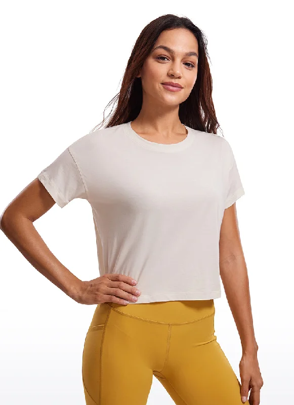 Wireless bras for ultimate comfort and freedom Pima Cotton Short Sleeves Cropped Crew Neck Wireless bras for ultimate comfort and freedom Pima Cotton Short Sleeves Cropped Crew Neck
