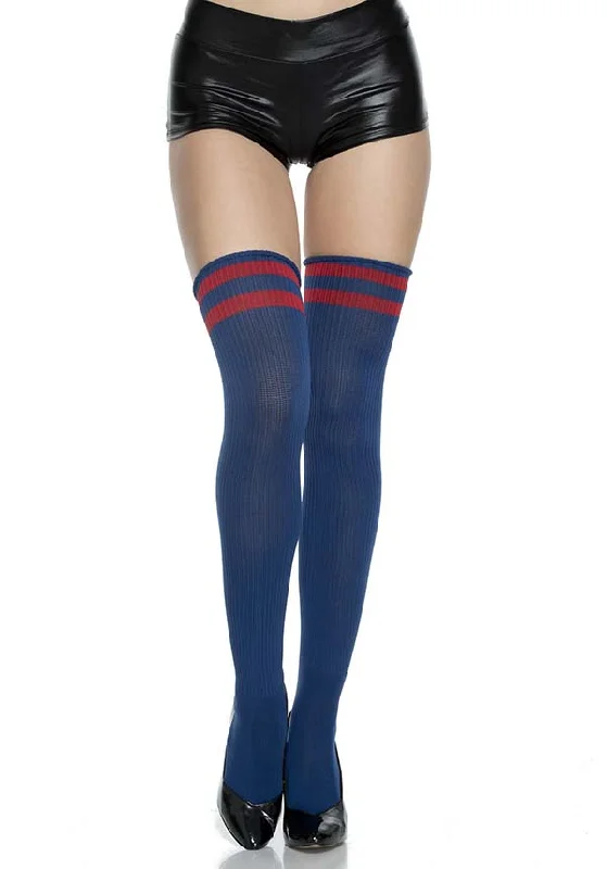 Athlete Striped Top [Navy/Red] | THIGH HIGH