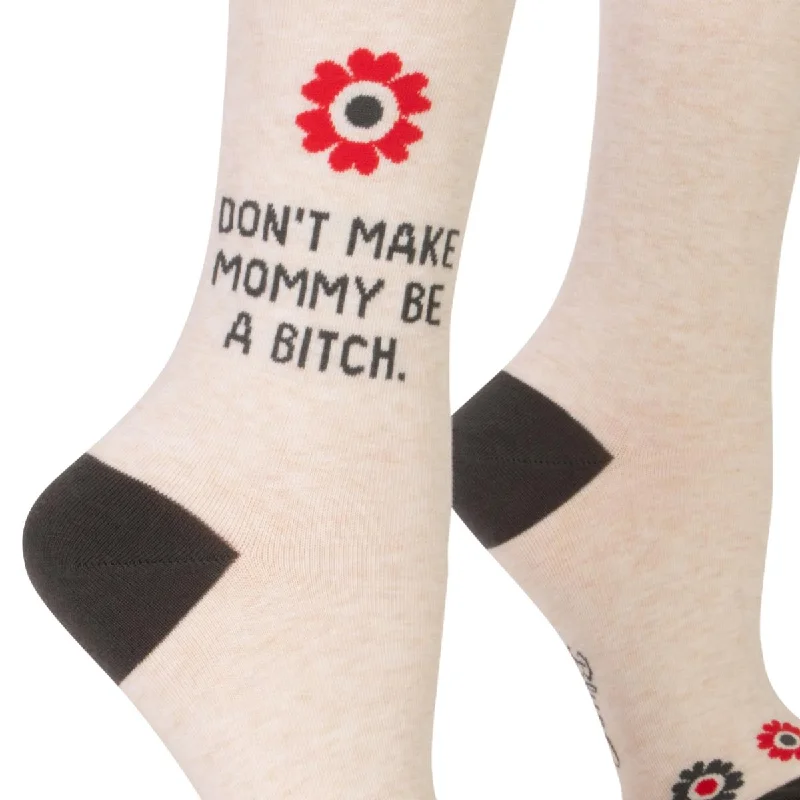 Women's thigh - high socks in a fishnet pattern Don't Make Mommy a Bitch Novelty Socks Women's thigh - high socks in a fishnet pattern Don't Make Mommy a Bitch Novelty Socks