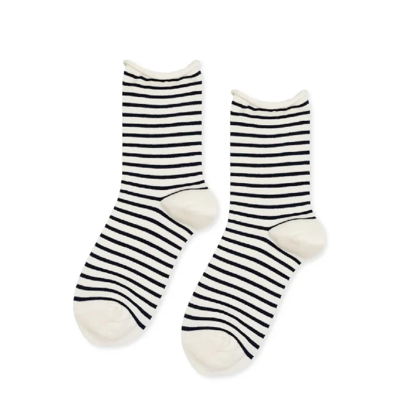 Nautical Stripe Crew Socks (Blue)