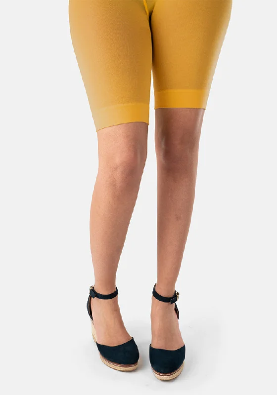 Women's Tights for Evening Wear Underpops Anti Chafing Shorts Mustard
