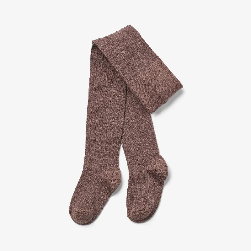Women's Compression Tights Wool Lace Tights Karla - shadow brown